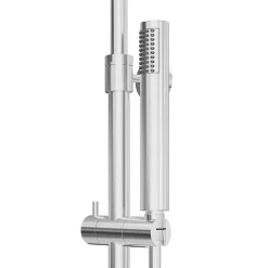 Colonne De Douche Thermostatique|GoodHome Colonne de douche thermostatique + barre réglable + douchette + flexible, chrome, Owens