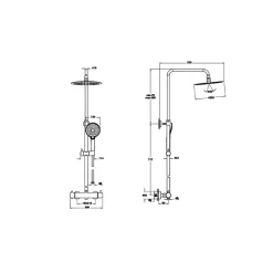 Colonne De Douche Thermostatique|Vitra Colonne de douche Aquaheat Bliss 250