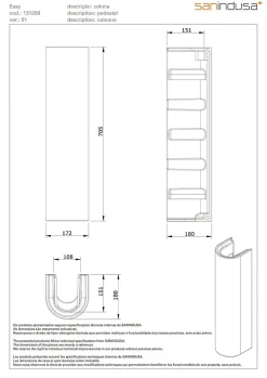 Sanindusa Colonne de lavabo céramique traditionnelle NF Easy blanc