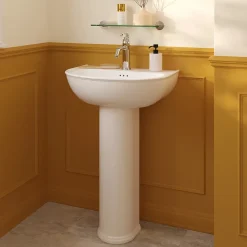 GoodHome Colonne de lavabo en céramique blanche blanche l.21 x H.70,3 x P.18,5 cm, Endell