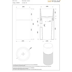 Sanindusa Colonne de lavabo Unu céramique traditionnelle blanc