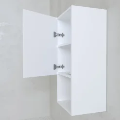 Aurlane Colonne de rangement blanche - Porte et niche - 35x80x32.5 cm