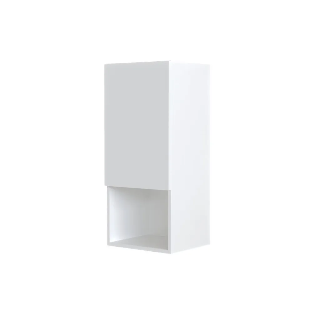 Aurlane Colonne de rangement blanche - Porte et niche - 35x80x32.5 cm