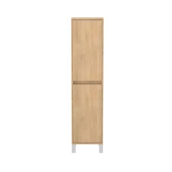 Colonne De Salle De Bains|Aurlane Colonne de rangement Chêne Clair sur Pieds - Hauteur 160 cm - 2 Portes - XENOS