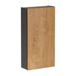 Armoire De Salle De Bains|Meublorama Colonne de rangement TAMO 1 porte Coloris gris anthracite L40 x P16 x H75 cm Meuble suspendu