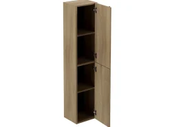 Meuble De Salle De Bains Faible Profondeur|T-Bath Colonne de salle de bain ANGI 2 portes 140x30x27 cm chêne