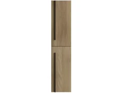 Meuble De Salle De Bains Faible Profondeur|T-Bath Colonne de salle de bain ANGI 2 portes 140x30x27 cm chêne