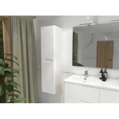 Colonne De Salle De Bains|Sanitaire Colonne de salle de bain LUNA 135cm Blanc Brillant