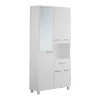 Vente-unique Colonne de salle de bain avec miroir sur pied - 180 cm - Blanc - MINELA