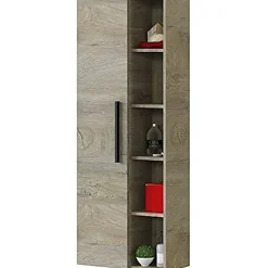 Calicosy Colonne de Salle de Bain - ARKITMOBEL - Athena 1A1G - 51 x 25 x 135 cm - Marron - Montage facile