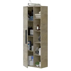 Calicosy Colonne de Salle de Bain - ARKITMOBEL - Athena 1A1G - 51 x 25 x 135 cm - Marron - Montage facile