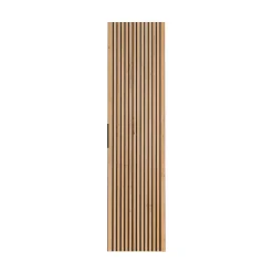 Colonne De Salle De Bains|Meublorama Colonne de salle de bain KINOKO 1 porte Finition lattes effet bois naturel et noir L35 x P25 x H140 cm Meuble suspendu