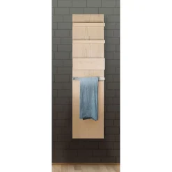 Mob-In Colonne de salle de bain suspendue chêne ENIO 165cm porte serviette