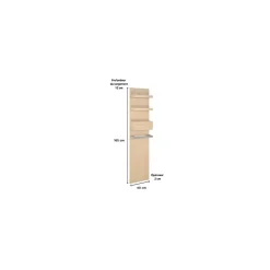 Mob-In Colonne de salle de bain suspendue chêne ENIO 165cm porte serviette
