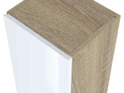 T-Bath Colonne de salle de bain NELI 2 portes 140x30x27 cm chêne et blanc