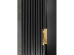 Colonne De Salle De Bains|Vente-unique Colonne de salle de bain suspendue striée - Noir - H140 cm - ZEVARA