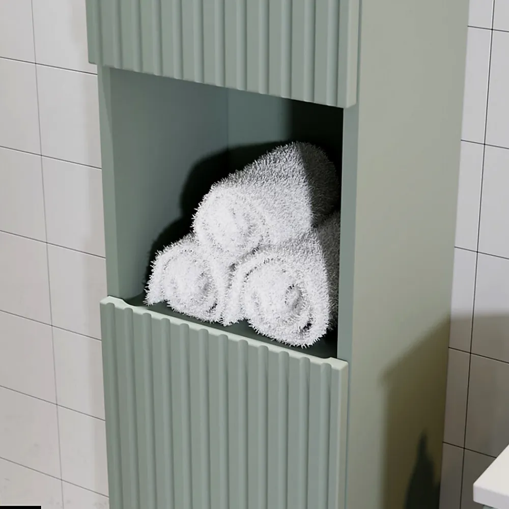 Armoire De Salle De Bains|Otitec Colonne de salle de bain - 30 x 140 cm - 2 portes - ROSEAU