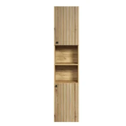 Colonne De Salle De Bains|Calicosy Colonne de salle de bain rainurée 2 portes, 2 niches H186 cm - PUREBLISS