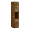 Colonne De Salle De Bains|Vente-unique Colonne de salle de bain suspendue effet bois avec niche de rangement - L30 x P30 x H133 cm - MIELA II