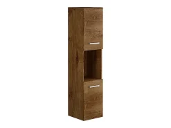 Colonne De Salle De Bains|Vente-unique Colonne de salle de bain suspendue effet bois avec niche de rangement - L30 x P30 x H133 cm - MIELA II