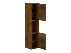 Colonne De Salle De Bains|Vente-unique Colonne de salle de bain suspendue effet bois avec niche de rangement - L30 x P30 x H133 cm - MIELA II