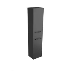 Aurlane Colonne de salle de bain noir 30x35x150 cm avec 2 portes et poignées noir mat - STRUCTURA F050
