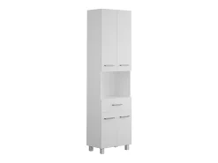 Vente-unique Colonne de salle de bain sur pied - 180 cm - Blanc - MINELA