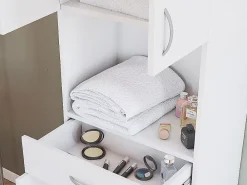 Vente-unique Colonne de salle de bain sur pied - 180 cm - Blanc - MINELA