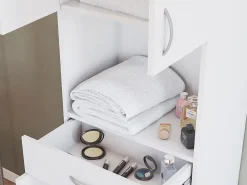 Vente-unique Colonne de salle de bain sur pied - 180 cm - Blanc - MINELA