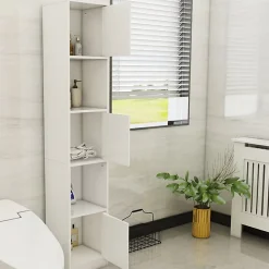 Colonne de salle de bain - Anne - Blanc - 180 x 33 x 30 cm