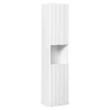 Meublorama Colonne de salle de bain VANO 2 portes et 1 niche Blanc alpin L30 x H140 x P25 cm Meuble suspendu