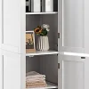 Colonne De Salle De Bains|Giantex Colonne de Salle de Bain avec 2 Portes 5 étagères Dispositif Anti basculement Armoire Haute de Toilette Blanc