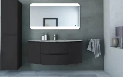 Colonne De Salle De Bains| Colonne de salle de bain graphite mat Vague 40 cm