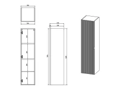Colonne De Salle De Bains|Vente-unique Colonne de salle de bain suspendue striée - Vert mat - H140 cm - ZEVINI