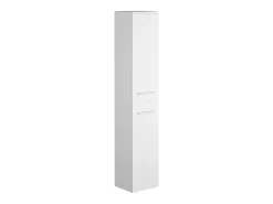 Colonne De Salle De Bains|Vente-unique Colonne de salle de bain suspendue - 6 étagères - Coloris blanc - L30 x P25 x H160 cm - KAYLA