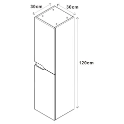 Colonne de salle de bains effet bois 2 portes 1 tiroir l.30 x H.120 x P.30 cm, Tolima