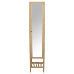 GoodHome Colonne de salle de bains à poser avec miroir placage chêne l.40,2 x H.185 x P.36,1 cm, Perma
