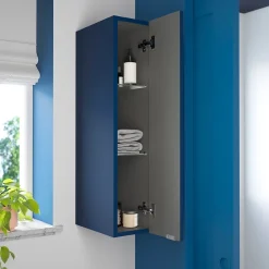 GoodHome Colonne de salle de bains suspendue faible largeur bleu nuit mat l.20 x H.90 x P.36 cm, Imandra