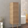 Baden Colonne de salle de bains avec pieds 1 porte H.123 cm, effet chêne tabac, IDRA