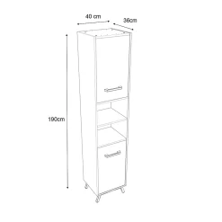 GoodHome Colonne de salle de bains Ladoga blanc L. 40 x H. 190 x P. 36 cm