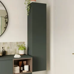 Colonne De Salle De Bains|GoodHome Colonne de salle de bains l.35 x H.150 x P.30 cm vert forêt Kentia