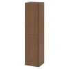 Colonne De Salle De Bains|GoodHome Colonne de salle de bains effet noyer 2 portes l.40 x H.160 x P.36 cm Levanna