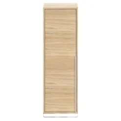 Colonne De Salle De Bains|Meuble De Salle De Bains Faible Profondeur|GoodHome Colonne de salle de bains suspendue avec porte-serviettes effet bois l.36 x H.115 x P.30 cm, Maza