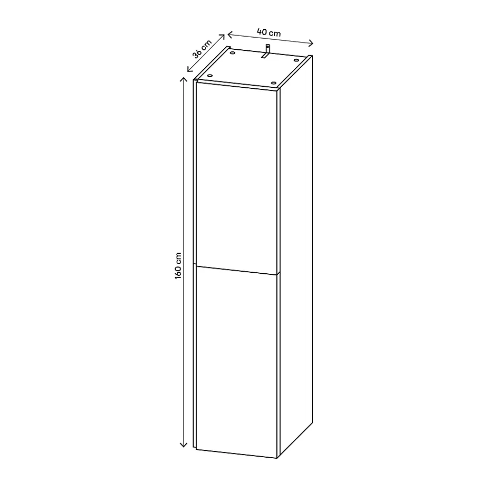 Colonne De Salle De Bains|GoodHome Colonne de salle de bains blanc mat 2 portes l.40 x H.160 x P.36 cm Levanna
