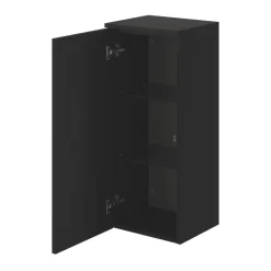 Colonne De Salle De Bains|GoodHome Colonne de salle de bains l.35 x H.80 x P.30 cm noir mat Kentia