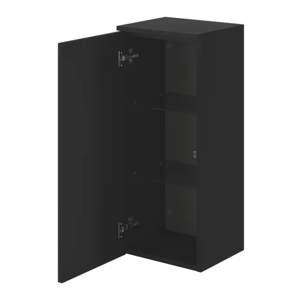 Colonne De Salle De Bains|GoodHome Colonne de salle de bains l.35 x H.80 x P.30 cm noir mat Kentia