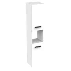 Futurbath Colonne de salle de bains suspendue blanche l.30 x H.150 x P.30 cm, 2 portes amorties et 1 niche, Pedro