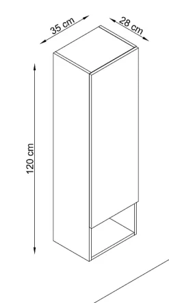 Talesa Colonne de salle de bains suspendue effet chêne l.35 x H.120 x P.28 cm, Cremona