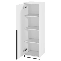 Colonne De Salle De Bains|Meuble De Salle De Bains Faible Profondeur|GoodHome Colonne de salle de bains suspendue avec porte-serviettes blanc mat l.36 x H.115 x P.30 cm, Maza