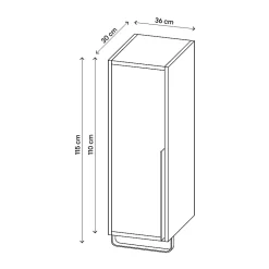 Colonne De Salle De Bains|Meuble De Salle De Bains Faible Profondeur|GoodHome Colonne de salle de bains suspendue avec porte-serviettes blanc mat l.36 x H.115 x P.30 cm, Maza
